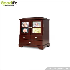 China Antique wooden jewelry box jewelry case with built in mirror GLJ70404 manufacturer