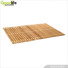 Chine Teak wood door design  mat for bathing safety IWS53363 fabricant