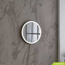 الصين Bathroom vanity mirror with energy saving LED lights touch screen round shape makeup mirror الصانع