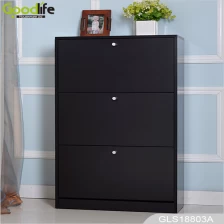 China Black Shoe Storage cabinet with 3 layers shoe storage shelves GLS18803 fabricante