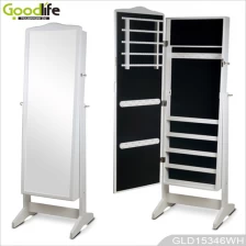 Китай Дешевые мебель для спальни стоял деревянный шкаф ювелирные изделия с гардеробной зеркало GLD15346 производителя
