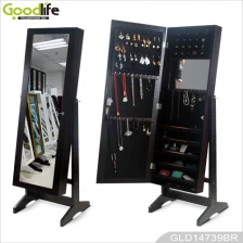 China Cheap funcional gabinete jóias de madeira com espelho de vestir GLD14739 fabricante