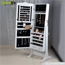 China Chinese wooden jewelry storage cabinet with full length dressing mirror from Goodlife GLD15337 manufacturer
