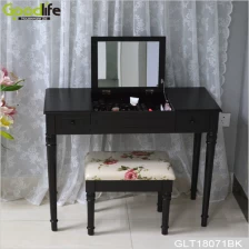 China Classic wooden mirrored dressing vanity table with stool from Goodlife GLT18071 manufacturer