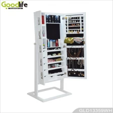 China Double door multi-function mirror jewelry armoire with photo frame and LED lights manufacturer