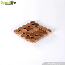 Chine Elegance rubber wood coaster Water-poor cup mat IWS53217 fabricant