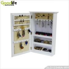 China Europe style frame wooden mirror cabinet for jewelry and key with wall mount function manufacturer