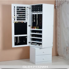 Chine Floor Support d'affichage de stockage rotatif en bois Cabinet Miroir Bijoux fabricant