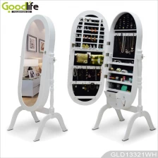 China Floor standing oval mirror jewelry cabinet GLD13321 manufacturer