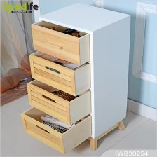 porcelana Gabinete de almacenamiento de cuatro cajones de madera en madera de pino para los muebles del dormitorio IWS30254 fabricante