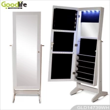 China Full length dressing mirror with storage cabinet for jewelry with LED lights inside GLD14739 manufacturer