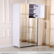 ประเทศจีน Full-length mirror shoe cabinet with six doors for storage and space saving modern simple design ผู้ผลิต