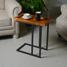 China Furniture Wholesalers Living Room Teak Table Metal Stand Coffee Table fabricante