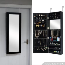 China Pendurado sobre a porta venda quente de madeira armário com espelho de jóias com titulares brinco e colar ganchos GLD12211 fabricante