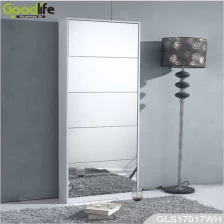 China Home furniture 5 layer wooden shoe cabinet with mirror cover GLS17017 manufacturer