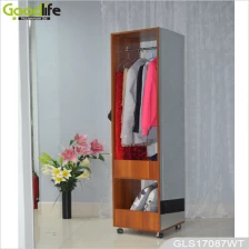 China Home storage furniture wooden clothes organizer storage cabinet with full length dressing mirror GLS17087 manufacturer