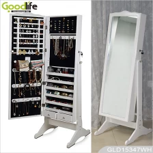 China Hot Sale Goodlife Standing Wooden Mirrored Jewelry Cabinet GLD15347 manufacturer