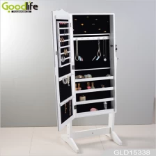 China Jewelry Organized Cabinet Mirror Floor Standing Bedroom Ornament GLD15338 manufacturer