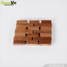 中国 Joint panel rubber wood coaster , coffee pad,Wood color IWS53219 メーカー