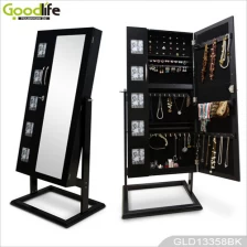 China As grandes portas duplas de madeira quadrados espelhados gabinete jóias com molduras GLD13358 fabricante