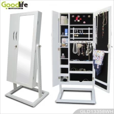 Китай Большой деревянный шкаф для ювелирные изделия и аксессуары хранения с гардеробной зеркало GLD13357 производителя