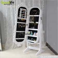 China Luxury classical frame furniture dressing mirror with jewelry cabinet manufacturer