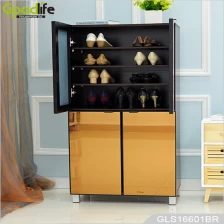 China Middle East golden color mirror shoe storage cabinet with doors GLS16601 manufacturer