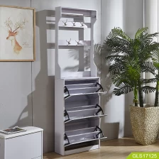 Китай Modern simple coat rack and mirror shoe cabinet combination living room space saving furniture with high quality производителя