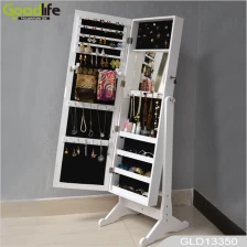 China Necklace storage rack jewelry cabinet  with long mirror GLD13350 manufacturer