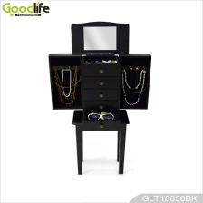China Painted wooden treasure cabinet small furniture for jewelry storage with stand GLD18850 manufacturer