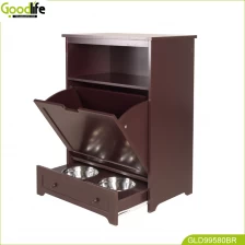Chiny Pet food storage cabinet with feeding plate storage kitchen cabinet designs for pets to meals GLD99580 producent
