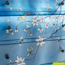 الصين Wooden side corner cabinet with beautiful print China Supplier الصانع