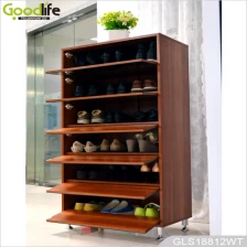 China Shoe cabinet wholesale 6 layers shoe rack with mirror for dressing manufacturer