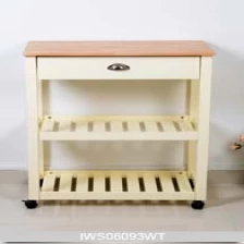 中国 車輪付きソリッドゴムの木のキッチン家具ワインディスプレイキャビネット メーカー