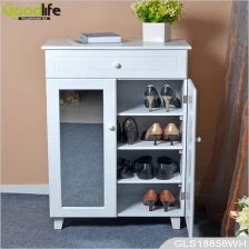 China Solid wood furniture Amazon style wooden shoe storage cabinet with mirror and drawer GLS18858 manufacturer