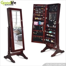 China Em pé de madeira armário de jóias com espelho de corpo inteiro GLD13318 fabricante