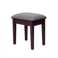中国 Straight solid wood stool with burlap on surface, MDF stool with painting メーカー