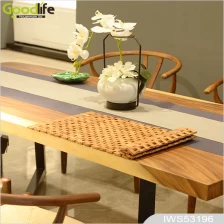 Chine Teak wood door design  mat for bathing safety IWS53196 fabricant