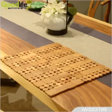 Китай Teak wood door design  mat for bathing safety IWS53199 производителя
