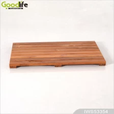 Chiny Teak wood door design  mat for bathing safety IWS53354 producent
