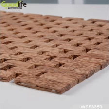 Chiny Teak wood shower foot mat in the bathroom IWS53359 producent