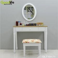 Китай Wall mounted dressing table with An oval mirror and a lining stool GLT18171 производителя