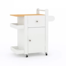 Cina White Movable dining table with drawer produttore