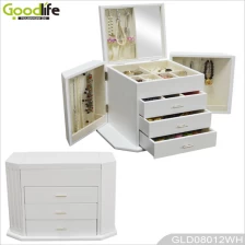 Chiny Białe pudełko do przechowywania drewna, malarstwa biżuteria dla kobiet GLD08012 producent