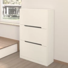 Chiny White wooden three layers shoe storage cabinet producent