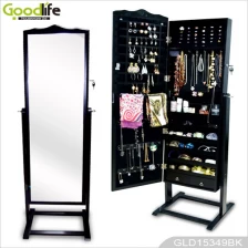 China Wholesale china furniture wooden large jewelry mirror cabinet with floor standing manufacturer