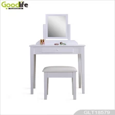 porcelana Wholesale home furniture makeup vanity table and mirror set with a stool GLT18579 fabricante