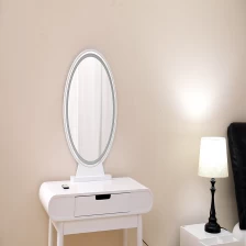 الصين Wooden Vanity Mirror Can Adjust Light Color and Brightness With Remote Control الصانع