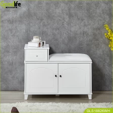 Chiny shoe cabinet with doors and  PU cushion seat GLS18826 producent