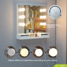 Chiny Wooden wall mount make up table with mirror build in  LED light convenient lady makeup producent